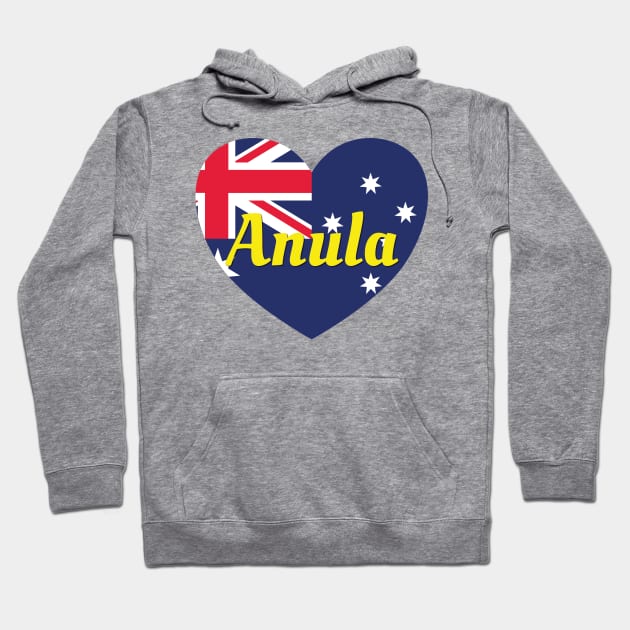 Anula NT Australia Australian Flag Heart Hoodie by DPattonPD